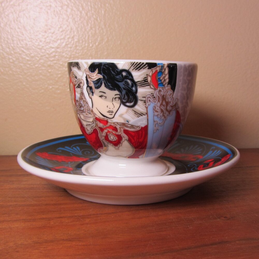 illumicrate 6 oz espresso cup or teacup & saucer NYX nemesis goddess (W4854)